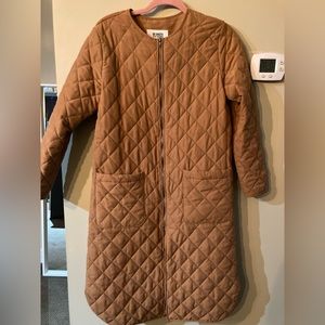 Rust colored long quilted jacket! Barely worn! Cute for fall and winter!